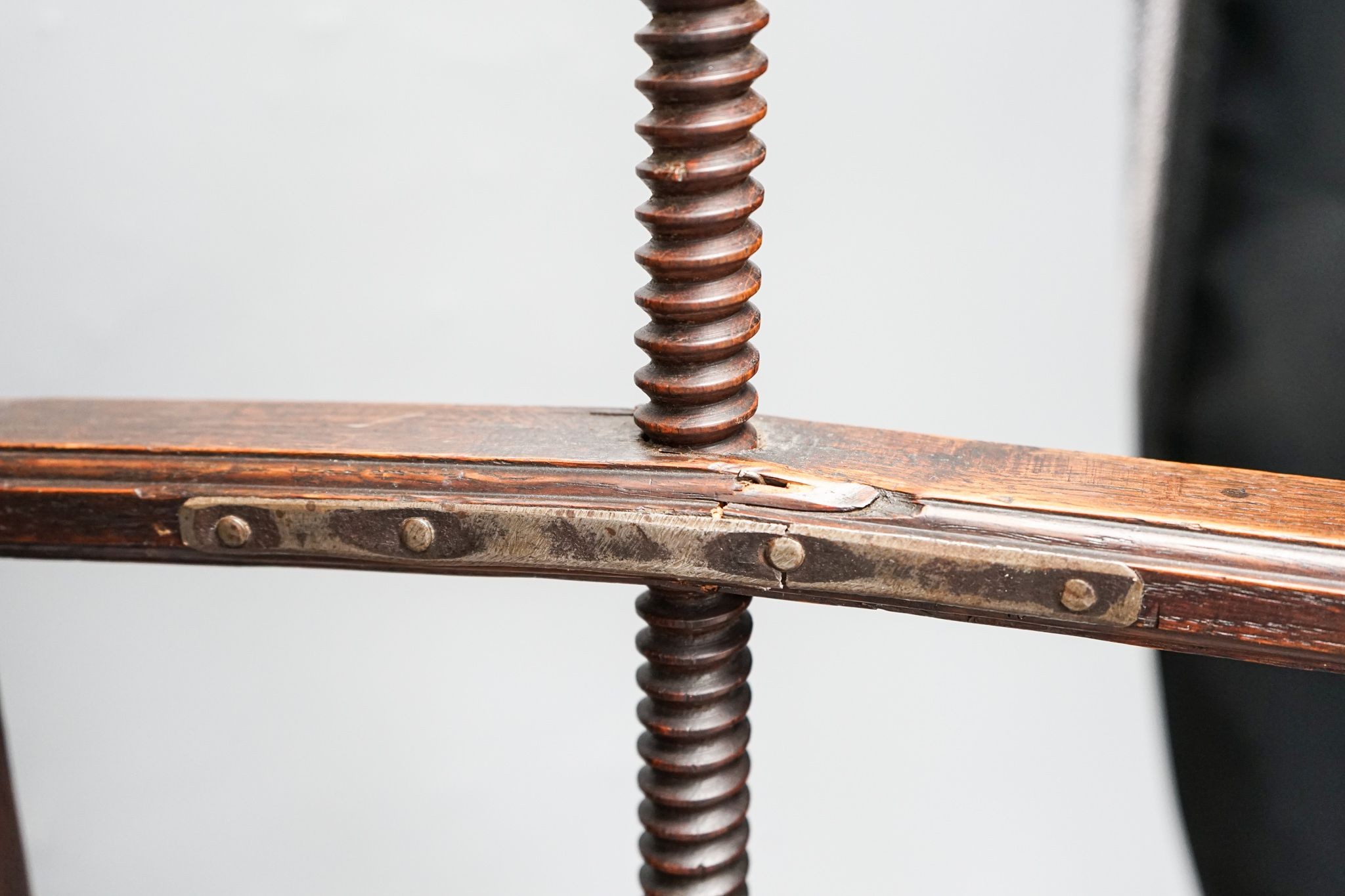 A 19th century oak book press, 38.5 cm wide